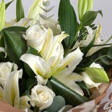 White Rose and Lily Luxury Bouquet in water